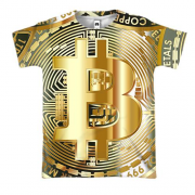 3D футболка с золотым Bitcoin