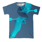 3D футболка з руками і дротиками