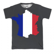 3D футболка с контурным флагом Франции