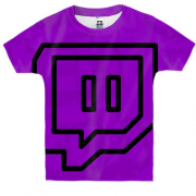 Детская 3D футболка с логотипом Twitch