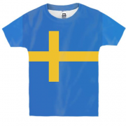 Детская 3D футболка с флагом Швеции