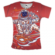 Жіноча 3D футболка з астронавтом і гітарою