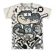 3D футболка з крокодилом хокеїстом
