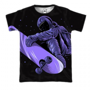 3D футболка з фіолетовим астронавтом