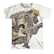 3D футболка з бабуїном гітаристом