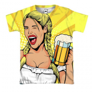 3D футболка Beautiful girl beer