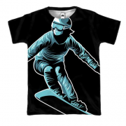 3D футболка з синім сноубордистом