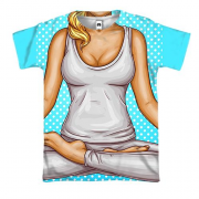 3D футболка з медитує дівчиною
