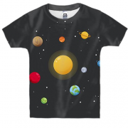 Детская 3D футболка с солнечной системой