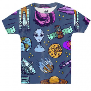 Детская 3D футболка с космической символикой