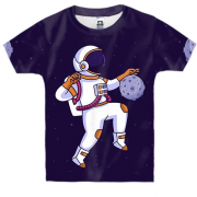 Дитяча 3D футболка з космонавтом і Місяцем м'ячем