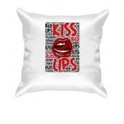 Подушка Kiss red lips