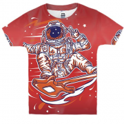 Детская 3D футболка с астронавтом и гитарой