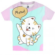 Дитяча 3D футболка з котом Meow