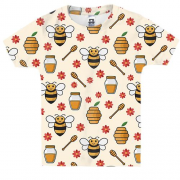Дитяча 3D футболка з бджолами і медом