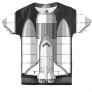 Детская 3D футболка с космической ракетой