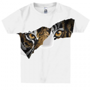 Дитяча 3D футболка з визирає тигром
