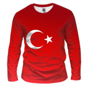 Чоловічий 3D лонгслів з градієнтним прапором Туреччини