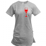 Подовжена футболка Wine is my heart