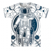 3D футболка Космонавт в орнаментах