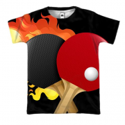 3D футболка з ракетками для пінг-понгу