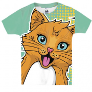 Дитяча 3D футболка з рудим котом