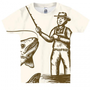 Детская 3D футболка с песочным рыбаком (2)