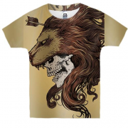 Дитяча 3D футболка зі скелетом і головою лева