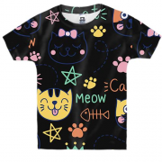 Дитяча 3D футболка Cat Meow