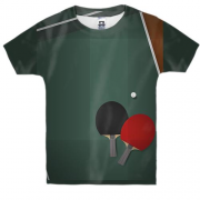 Дитяча 3D футболка с настольным теннисом и ракетками