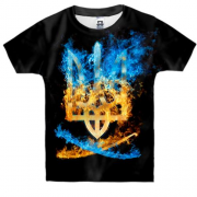 Детская 3D футболка с огненным тризубом