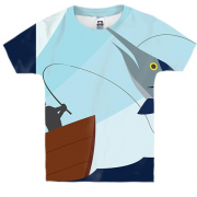 Детская 3D футболка Рыба-пила