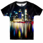 Дитяча 3D футболка з нічним Сінгапуром