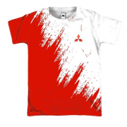 3D футболка Mitsubishi (біло-червоний)