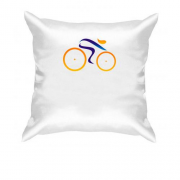 Подушка з стрічковим велосипедистом