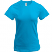 Яскраво-блакитна жіноча футболка "ALLAZY"
