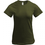 Жіноча футболка кольору хакі "ALLAZY"