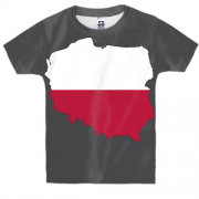 Детская 3D футболка с флагом Польши