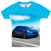 Детская 3D футболка Blue Tesla