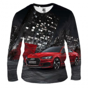Чоловічий 3D лонгслів Audi Red and Black