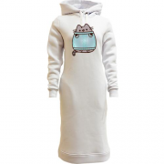 Жіноча толстовка-плаття з Пушин котом в светрі