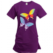 Подовжена футболка з метеликами