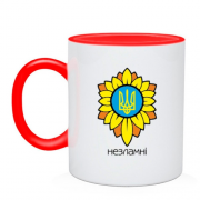Чашка з гербом України у квітах - Незламні