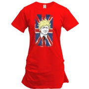 Подовжена футболка з Борисом Джонсоном на британському прапорі