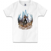 Дитяча футболка з козаком на тлі Тризуба