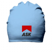 Бавовняна шапка з написом "ASK"