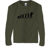 Детская футболка с длинным рукавом Эволюция воина