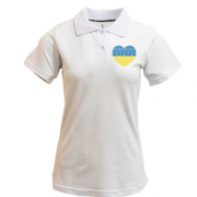 Жіноча футболка-поло з узорним серцем у стилі вишиванки