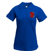 Жіноча футболка-поло з принтом "Троянди" арт