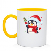 Чашка з пінгвінком та ялинкою